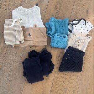 7 piece Gap Carters Cat & Jack 3-6 months bundle Stripe Star Speckle Ribbed Blue
